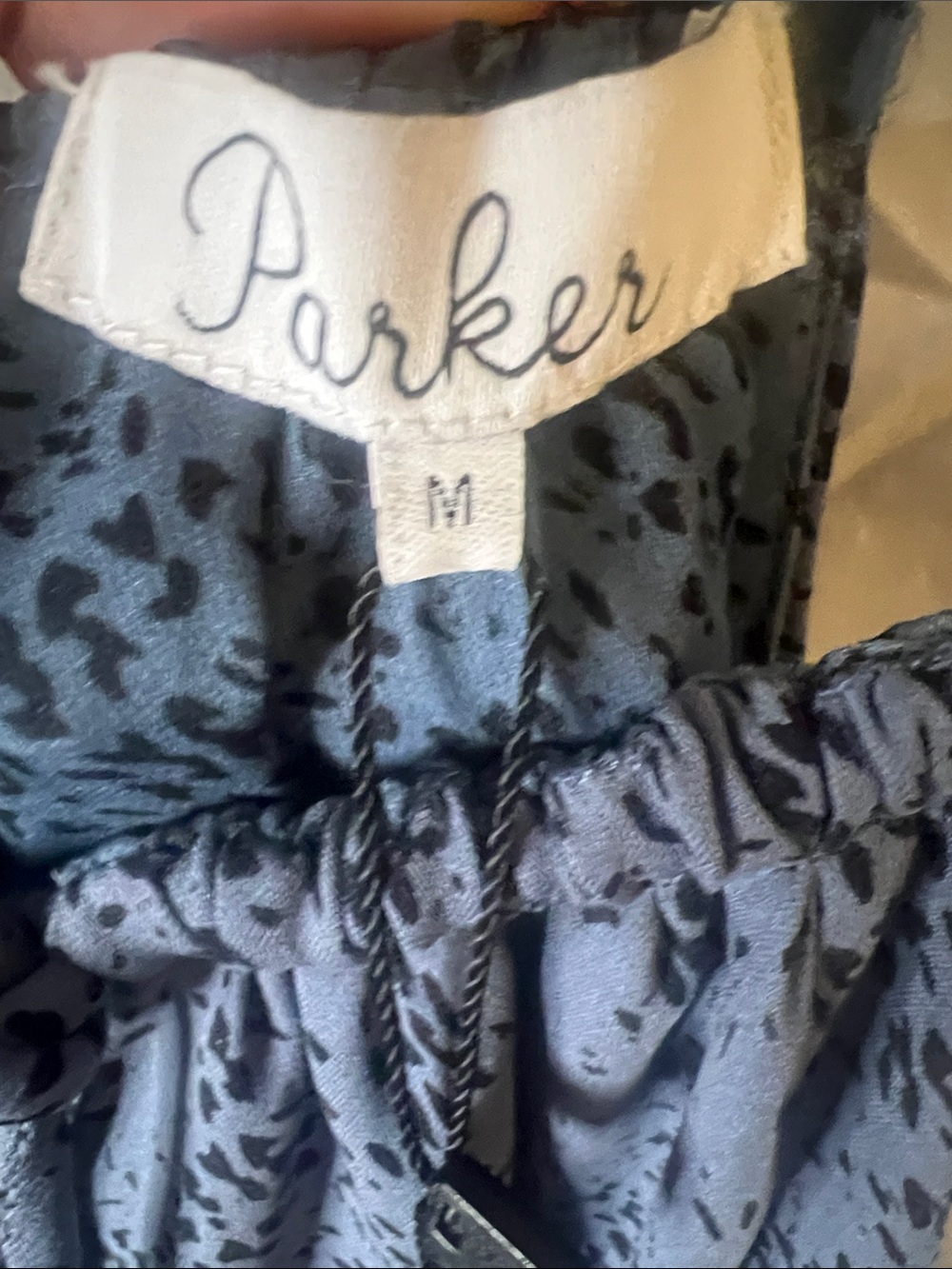 Parker Blue Printed Halter Dress 100% silk - Picture 2 of 10